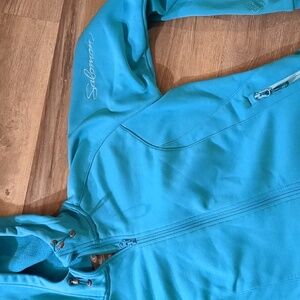 Salomon hooded jacket, M, aqua blue